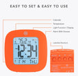 Compact Alarm Clock with Temperature and Date Clock, LCD, Alarm, Mini, Orange (25/50)