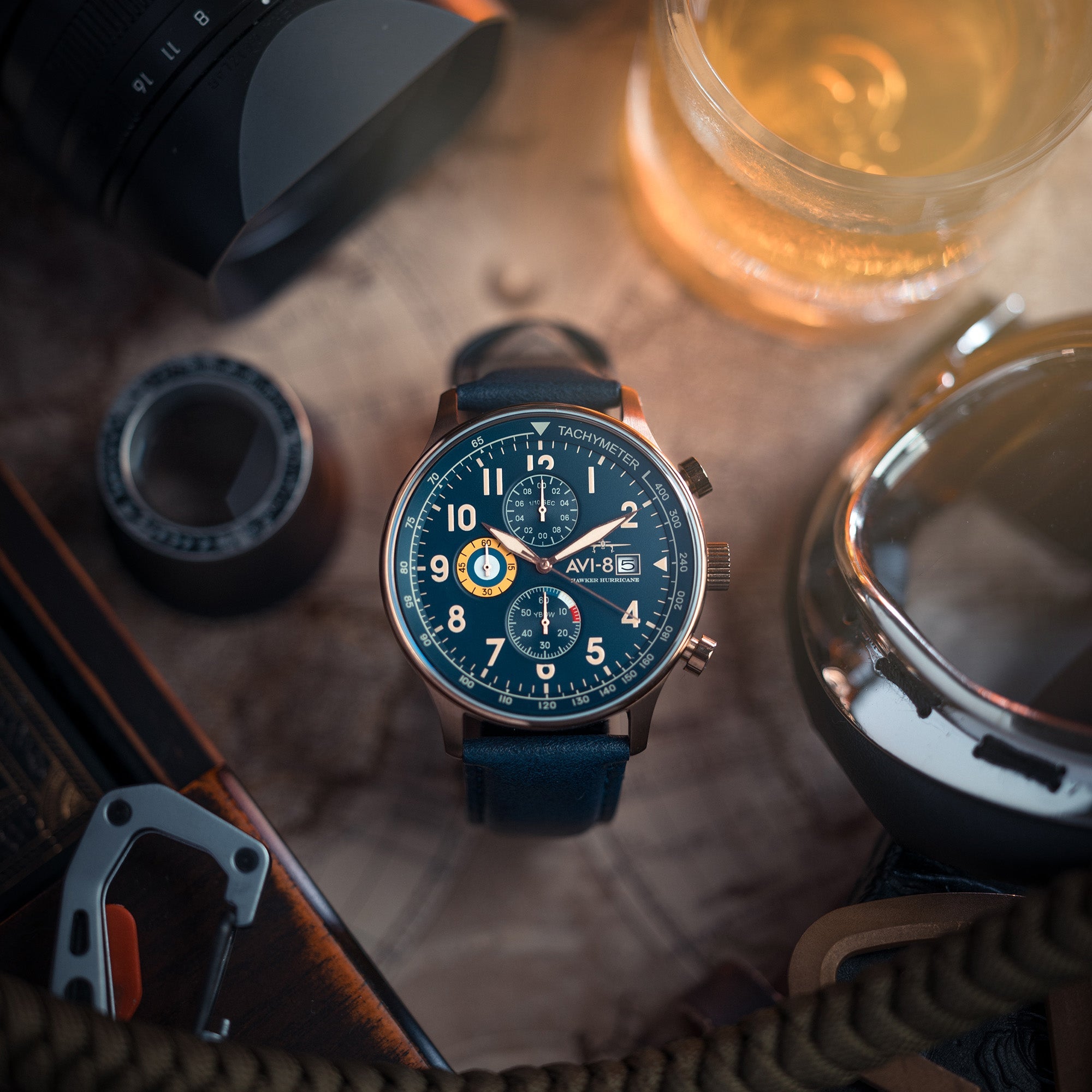 AVI-8 Classic Chronograph SII VD57 Movement Blue Dial AV-4011-0Q