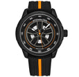 Aviator Black and orange/Rubber/Black/Silver Dial/Black Case | Black Dial