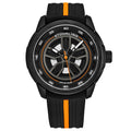 Aviator Black and orange/Rubber/Black/Silver Dial/Black Case | Black Dial