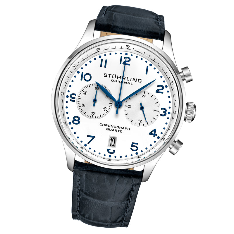 Monaco 4012 Blue/Leather | White Dial