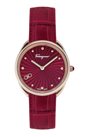 Cuir 34mm / Burgundy / Red | Burgundy Dial