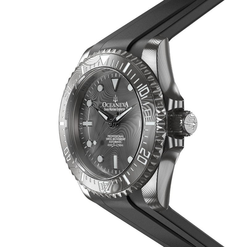 Damascus Swiss Automatic SW200 Deep Marine Explorer II Damascus/Natural Damascus Dial | darkgrey Dial