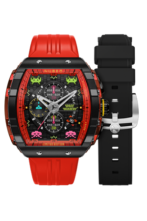 Magellan Chronograph Space Invaders Limited Edition Black / Rubber | Black Dial