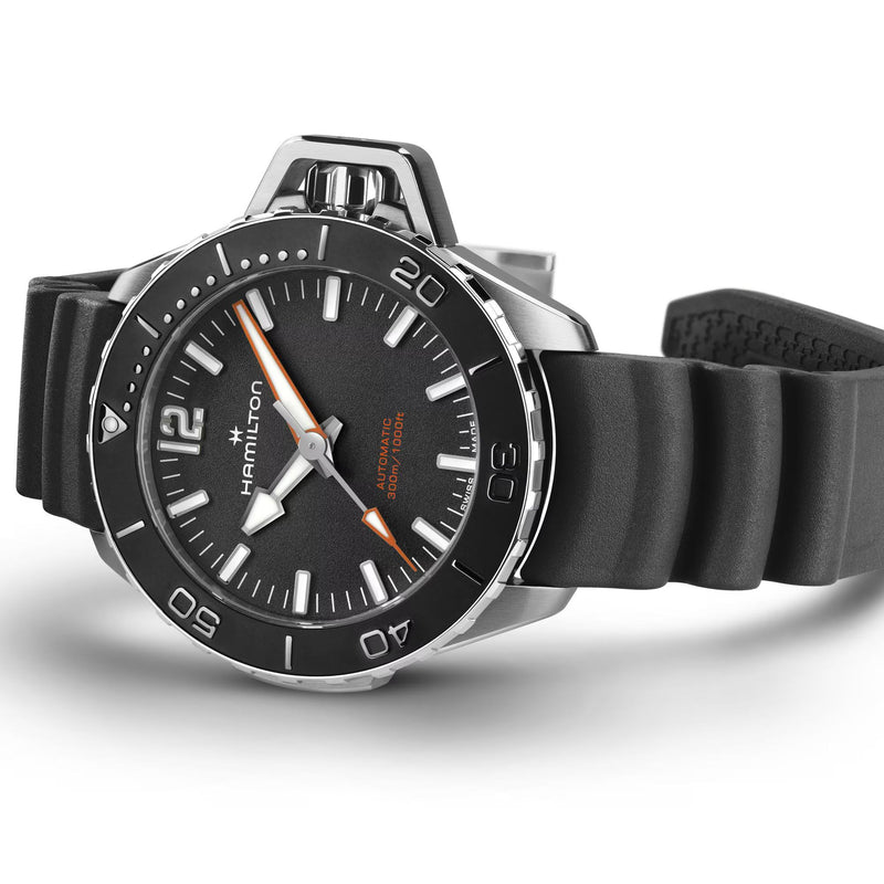Khaki Navy Black/Rubber | Black Dial