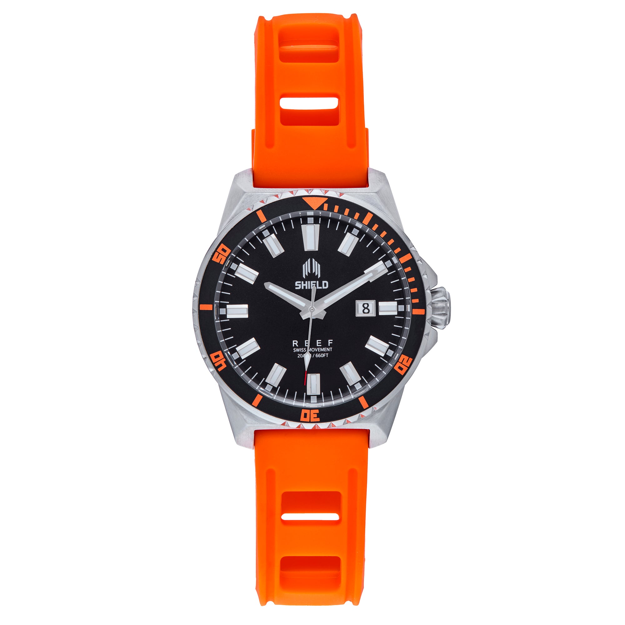 Reef Strap Watch w/Date Orange | Black Dial