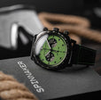 Hull Chronograph Black & Green / Leather | Green Dial