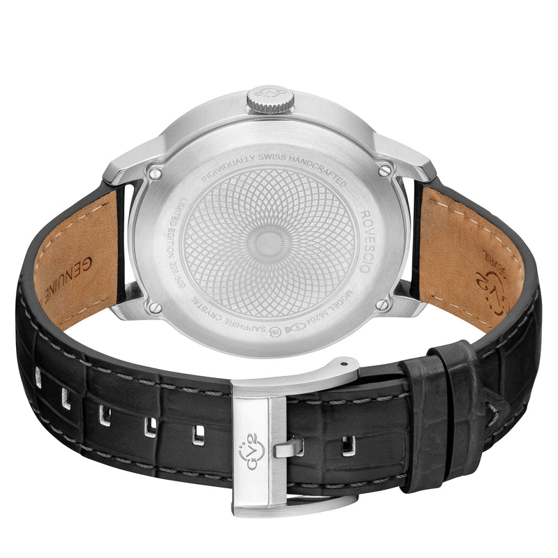 Rovescio Swiss Multifunction Big Date Silver/Black,Black band | Black Dial