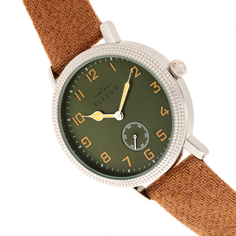 Northrop Wool-Overlaid Leather-Band Watch -Green/Brown | Green Dial
