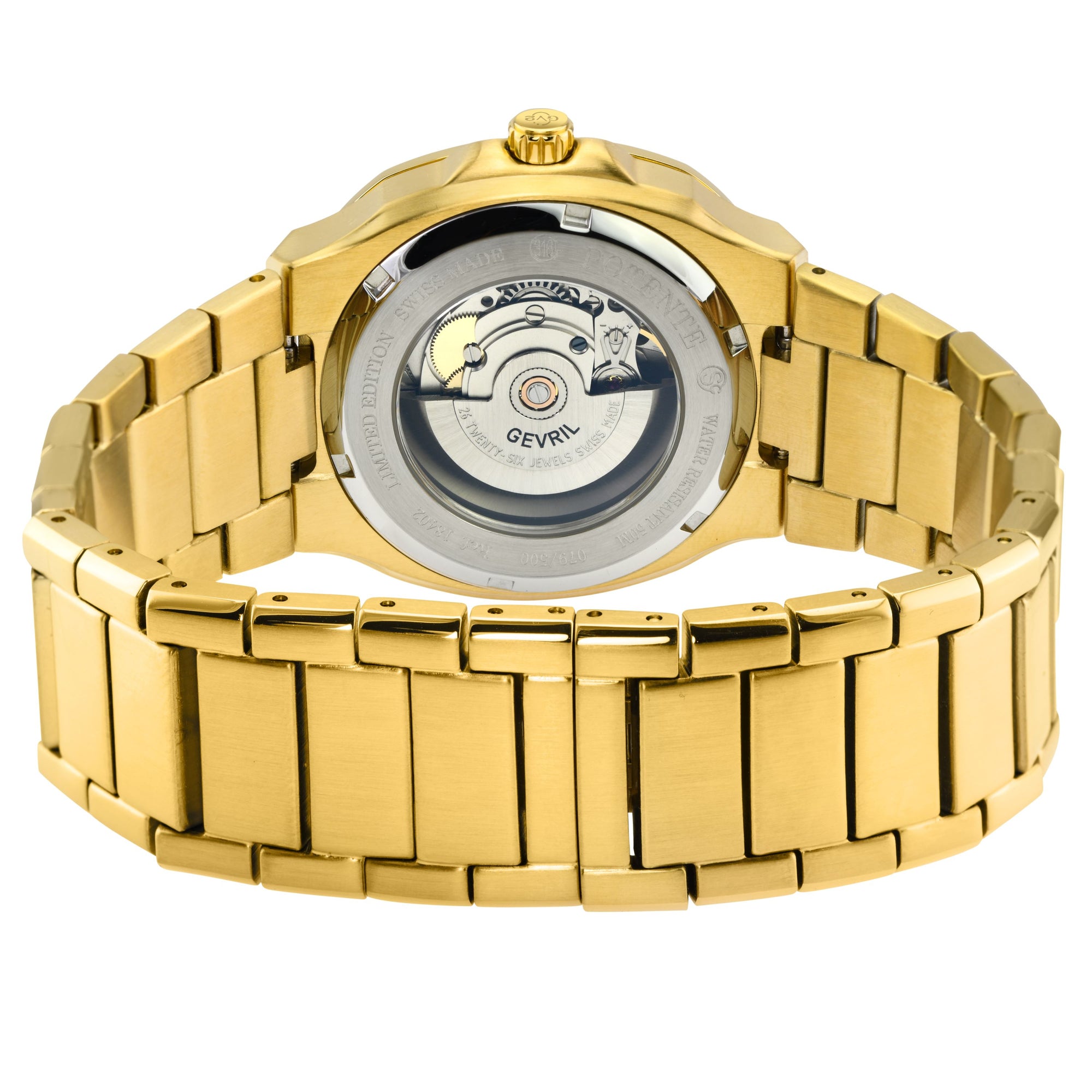 Potente - Moon phase Swiss Automatic, Sellita SW285-1,A, Moon Phase, IPYG Case, White Dial, IPYG Bracelet | White Dial
