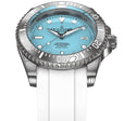 Damascus Swiss Automatic SW200 Deep Marine Explorer II Damascus/Light Blue Dial/White Strap | Light-blue Dial