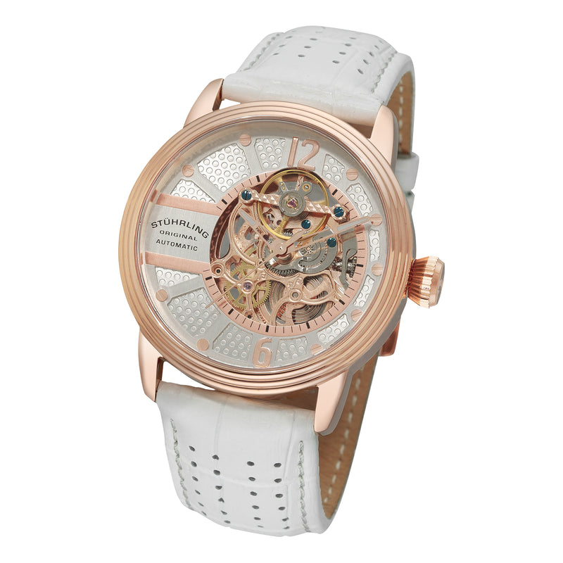 Legacy White/Leather/Silver Dial/Rose/Rose  Case | Silver Dial