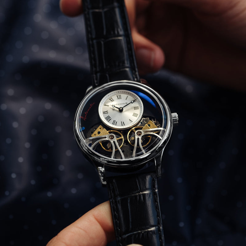 Thomas Earnshaw Scientists Faraday Double Barrel Automatic White / Leather | White Dial