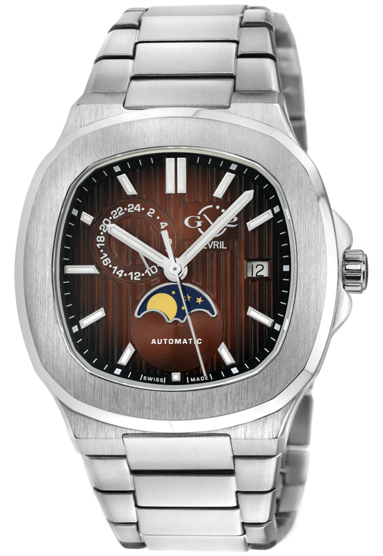 Potente - Moon phase Swiss Automatic, Sellita SW285-1A, Moon Phase, SS Case, Brown Dial, SS Bracelet | Brown Dial