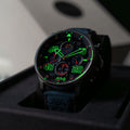 Coningham Chronograph Blue / Leather Blue Dial