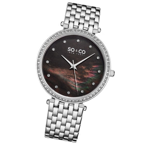Madison 5334 Black Mother-of-pearl/ Silver Bracelet | Mother of Pearl Dial
