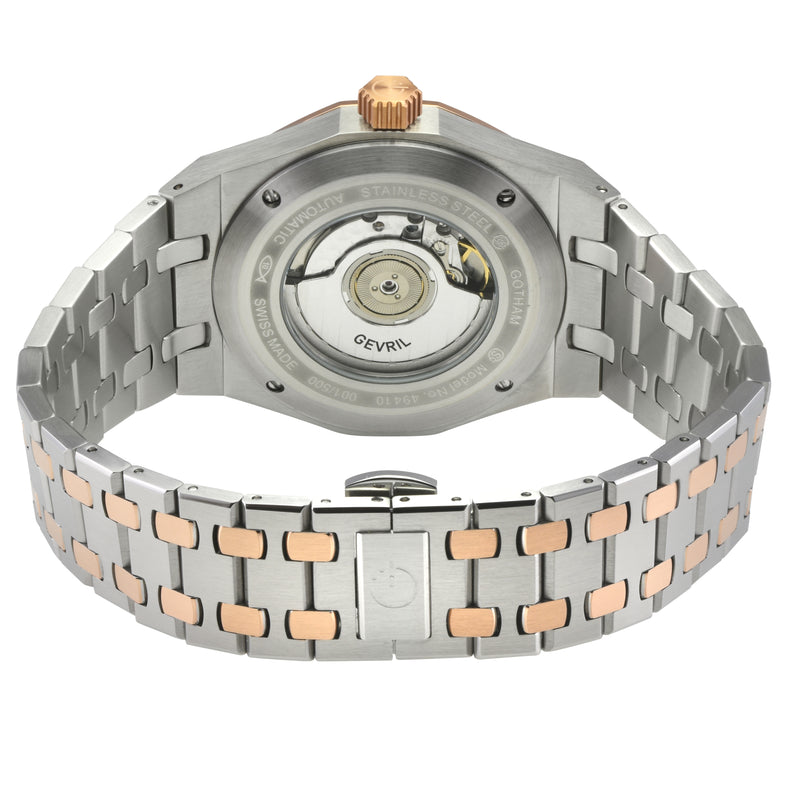 Gotham Swiss Automatic Movement, Black Embossed Dial, Silver Counter  316L SS Bracelet | Black Dial