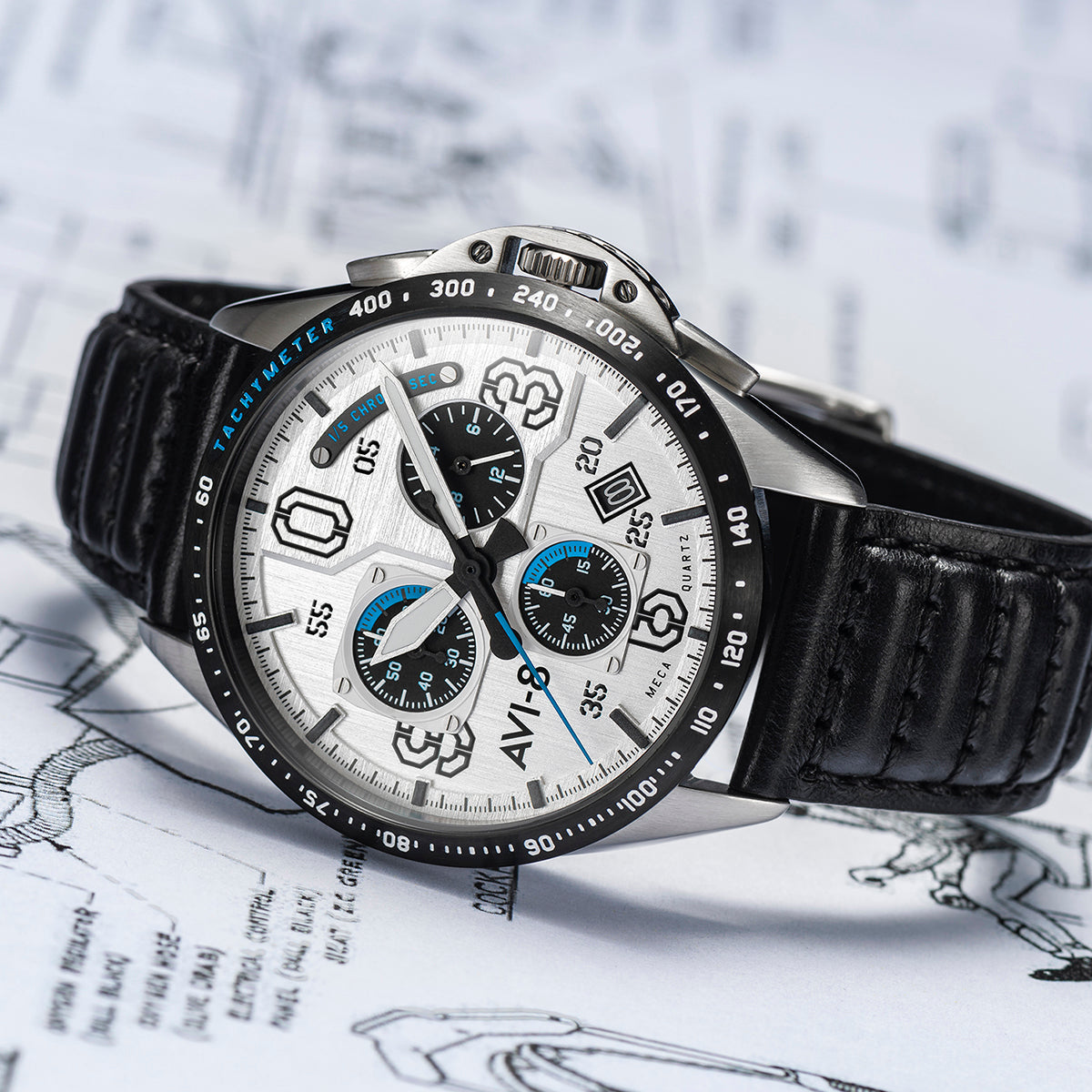 P-51 Mustang Blakeslee Chronograph White Dial / Leather | White Dial