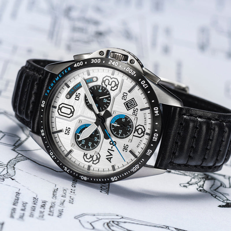 P-51 Mustang Blakeslee Chronograph White Dial / Leather | White Dial