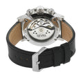 Flat Iron - Chronograph Swiss Made Automatic Chronograph, 42mm Stainless Steel, Black Dial, Black Italian Leather Strap | Black/Red Dial