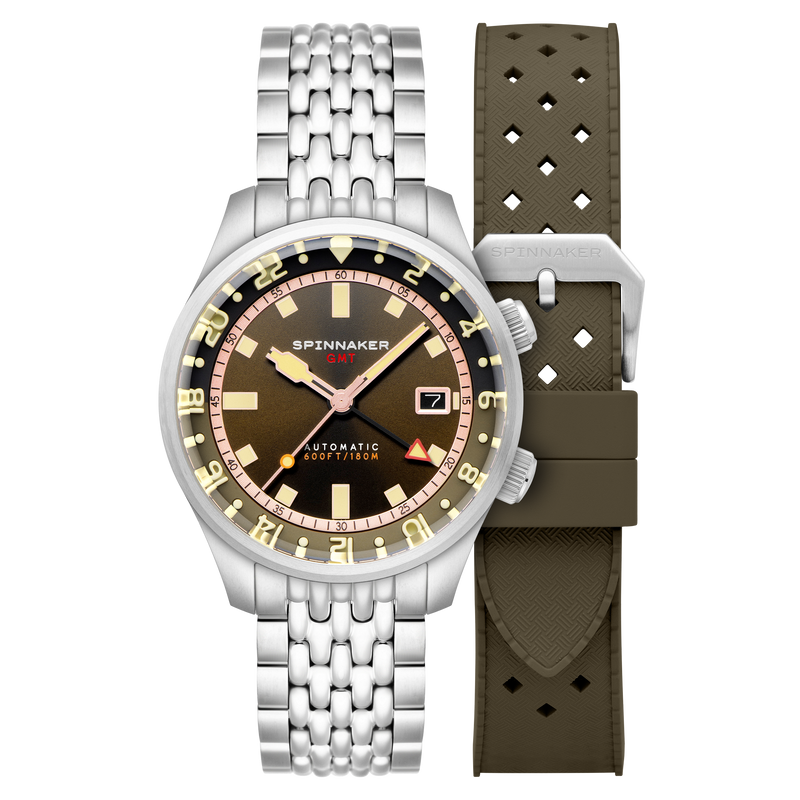 Bradner GMT Automatic Brown / Stainless Steel | Brown Dial