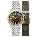 Bradner GMT Automatic Brown / Stainless Steel | Brown Dial