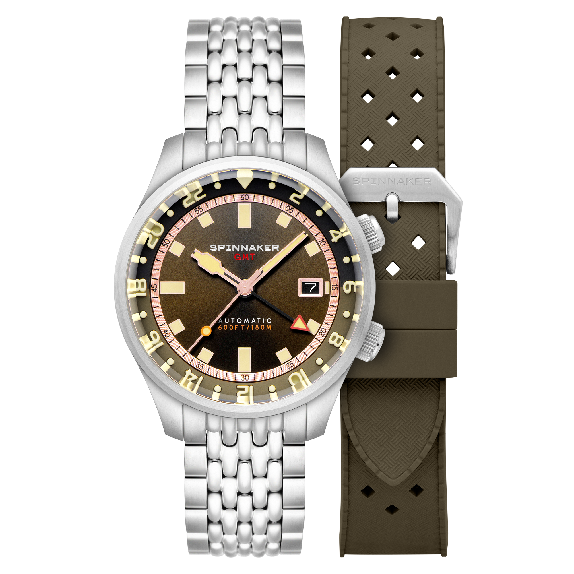 Bradner GMT Automatic Brown / Stainless Steel | Brown Dial