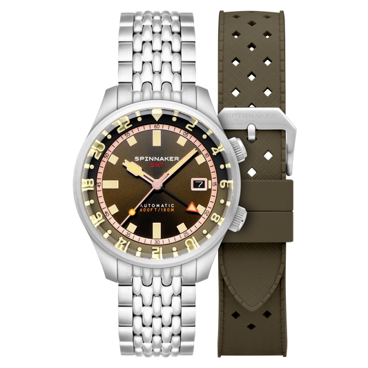 Bradner GMT Automatic Brown / Stainless Steel | Brown Dial