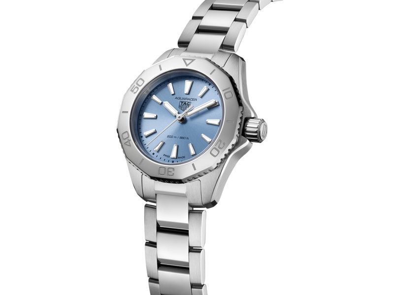 TAG HEUER AQUARACER PROFESSIONAL 30MM, W/R 200M, STEEL CASE & BRACELET, BLUE DIAL Light Blue Dial | Light Blue Dial