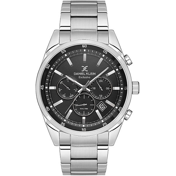 Exclusive Dual-Time -Day / Date - DK13663 Silver / Black Dial | Black Dial