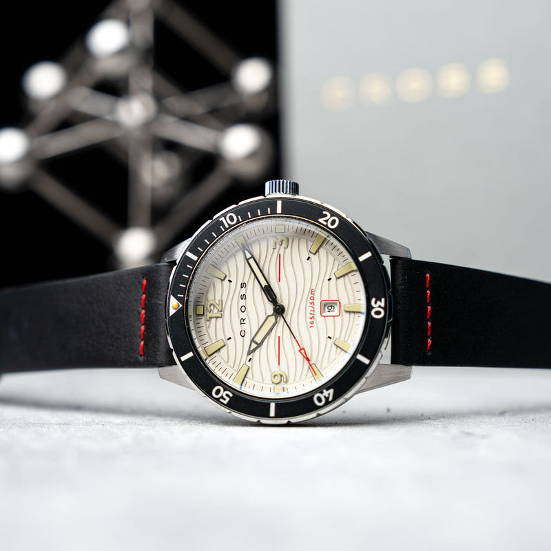 Cross Baskerville Quartz Grey / Black Leather |  Dial