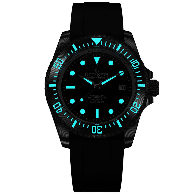 Damascus Swiss Automatic SW200 Deep Marine Explorer II Damascus/Black Dial | Black Dial