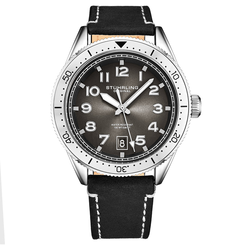 Monaco Black/Leather/Black Dial/Silver Case | Black Dial