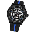 Aviator Black and blue/Rubber/Black/Silver Dial/Black Case | Black Dial
