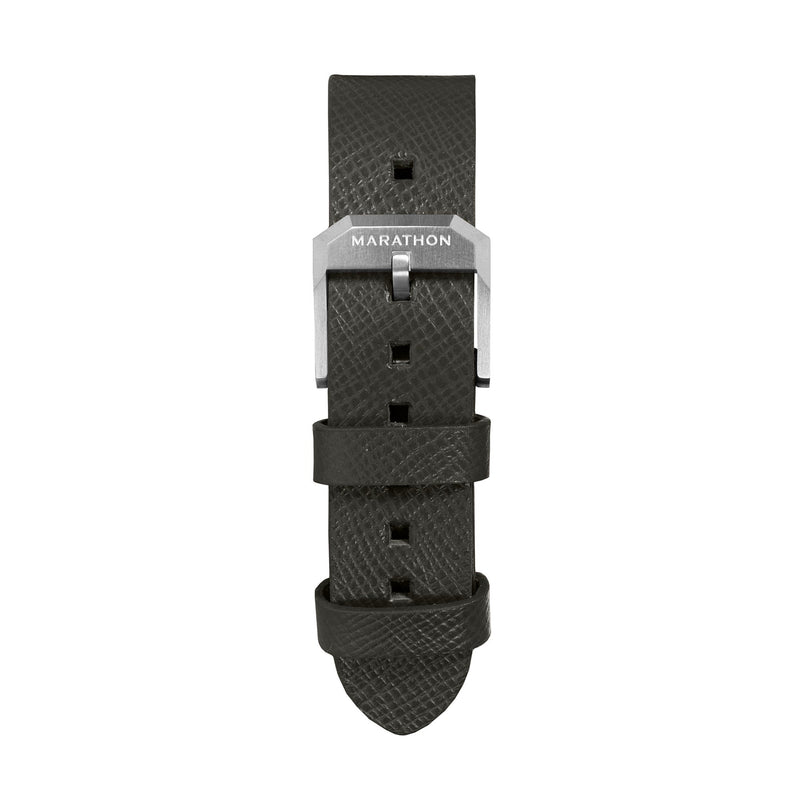 STRAP, 20mm, ITALIAN LEATHER, CROSS HATCH, STEEL BUCKLE, MOSS GREEN, STANDARD ITALIAN LEATHER, CROSS HATCH