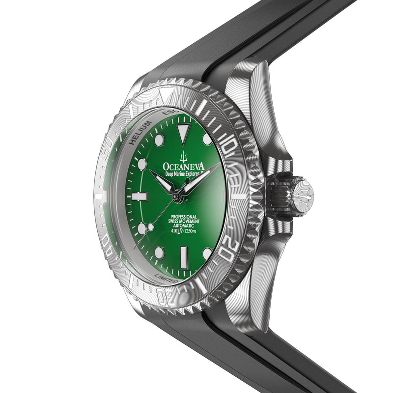 Damascus Swiss Automatic SW200 Deep Marine Explorer II Damascus/Green Dial | Green Dial