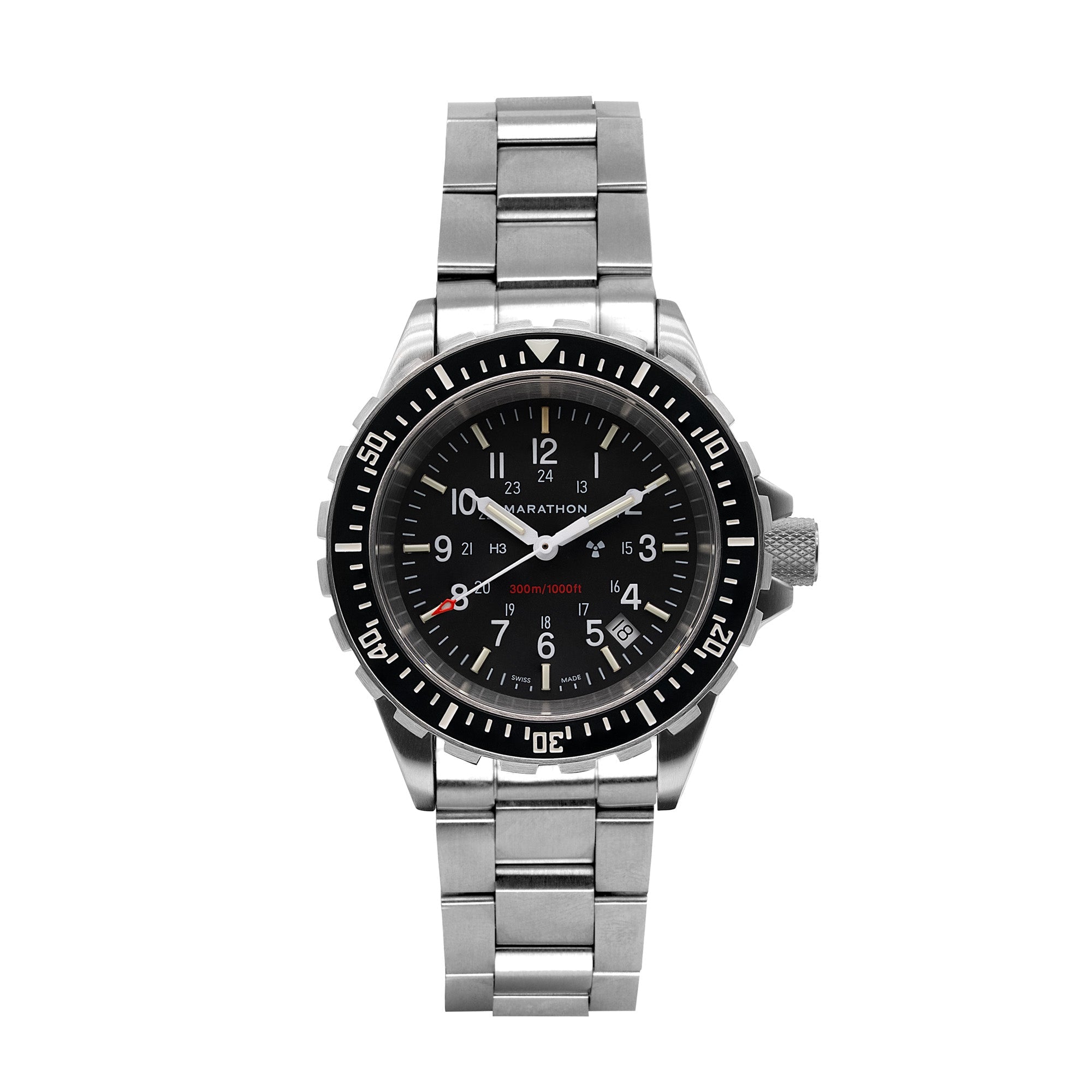 Divers Quartz Black NGM/Steel Bracelet Matte Black Dial
