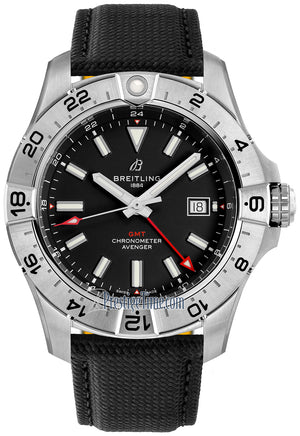 Avenger Automatic GMT 44 Black / Leather | Black Dial Dial
