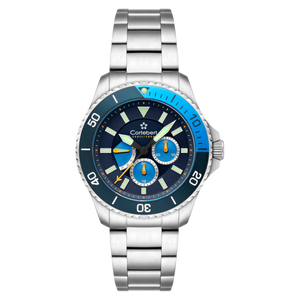 Cortebert Toulon Multifunction Blue / Stainless Steel | Blue Dial