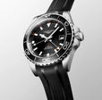 HYDROCONQUEST GMT Black / Rubber | Black Dial