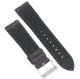 Hybrid Watch Band, Leather / Rubber Lining - Alligator Pattern Brown / 20mm |  Dial