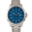 Hughes Watch w/ Date Silver/Blue | Blue Dial
