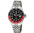 Selita SW330 GMT Diver watch Ceramic rotating bezel black red | Black Dial