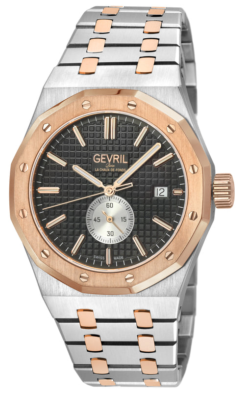 Gotham Swiss Automatic Movement, Black Embossed Dial, Silver Counter  316L SS Bracelet | Black Dial