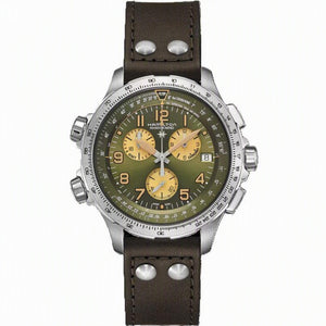 Khaki Aviation Green dial / Brown Leather Strap Green Dial