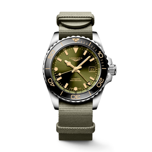 HYDROCONQUEST GMT Green / Fabric | Green Dial