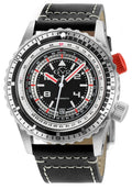 Contasecondi GV2 Contasecondi Men's Black/Red Dial Black Calfskin Leather Watch | Black Dial