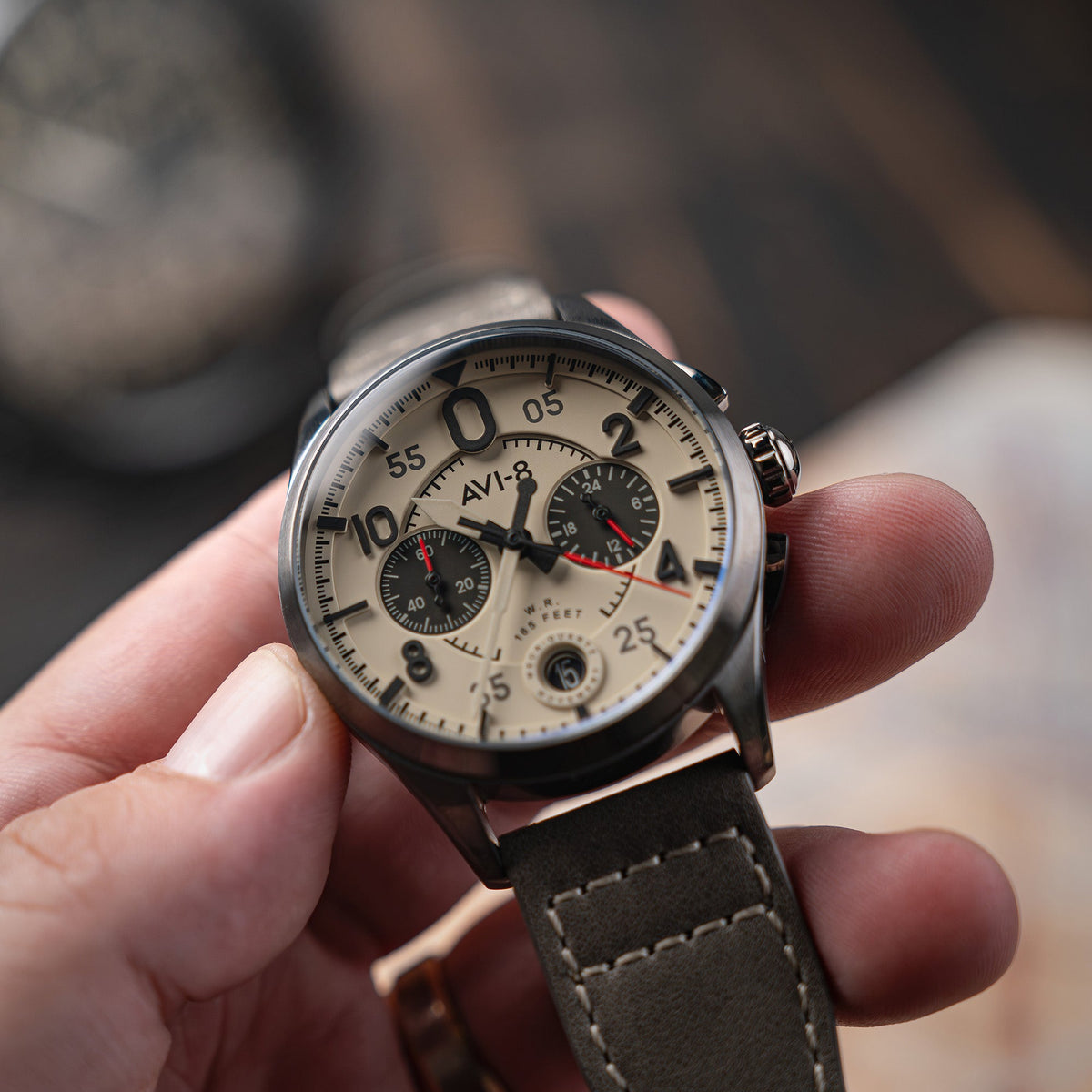 Lock Chronograph Cream / Leather | Cream Dial