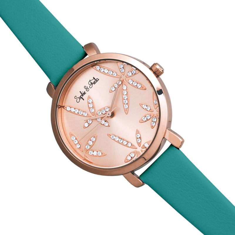 Key West w/ Swarovski Crystals Rose Gold/Teal