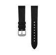 STRAP, 18mm, LEATHER, CROSS HATCH, BLACK, STEEL BUCKLE, STANDARD ITALIAN LEATHER, CROSS HATCH